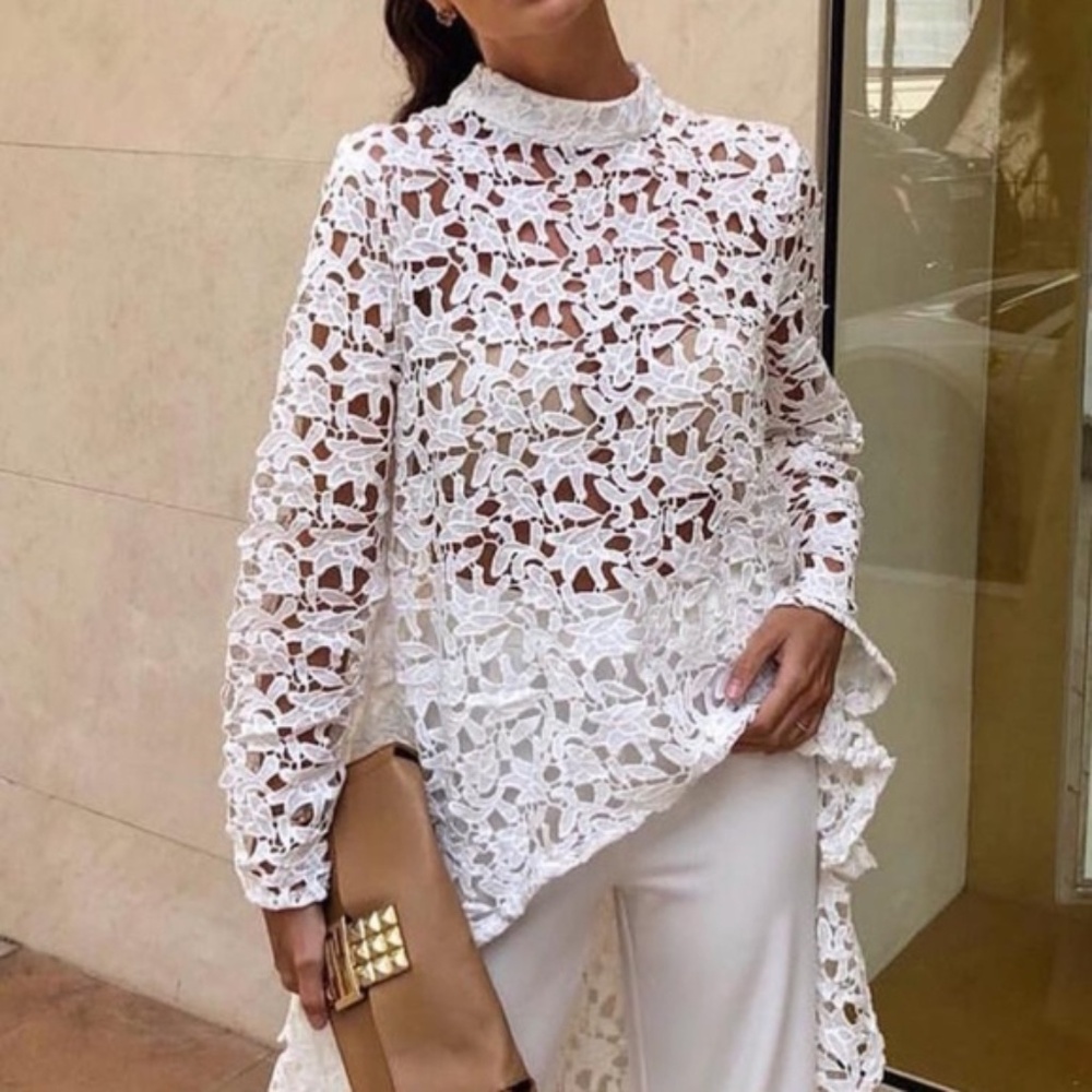 Elegant white lace top  *see notes*